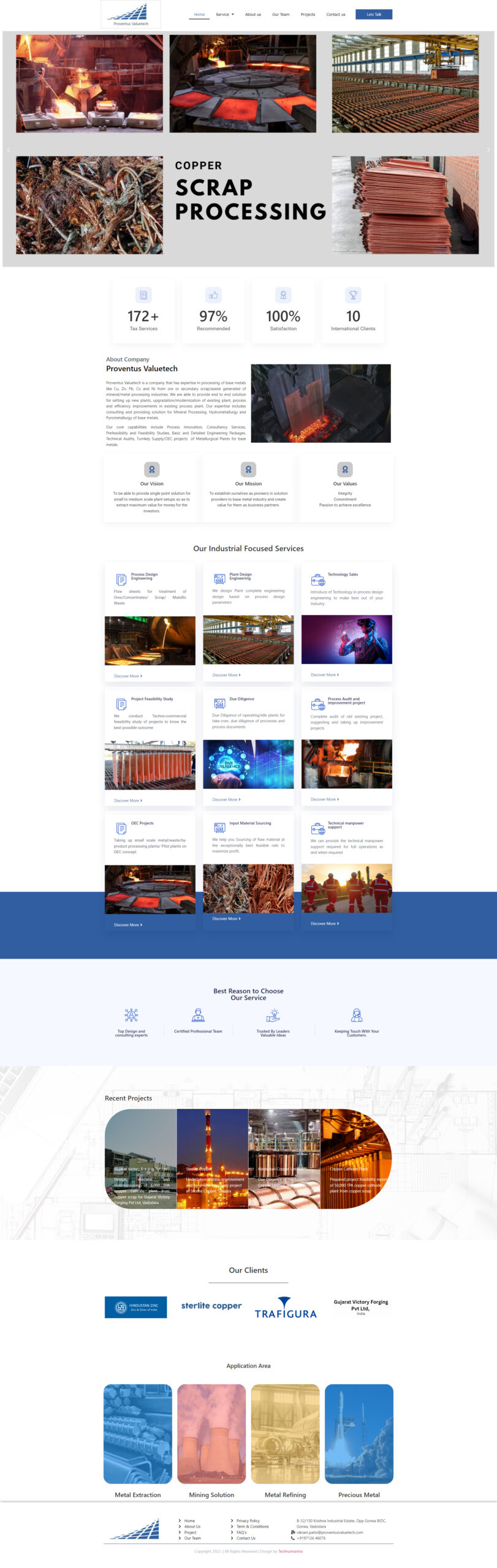 Proventus ValueTech Full Header to Footer Website